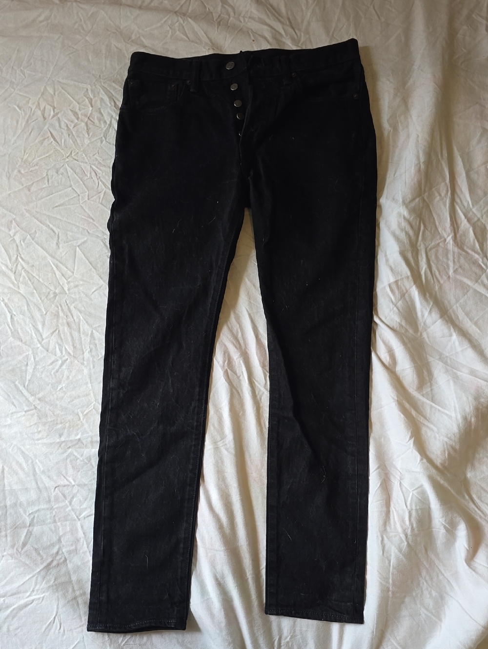 Levis 501 Black Button-Fly Skinny Jeans 32x32